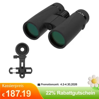 SVBONY SA205 10x42 ED Flat-field Binoculars IP67 and Bk-4 Prism Handy-Clip