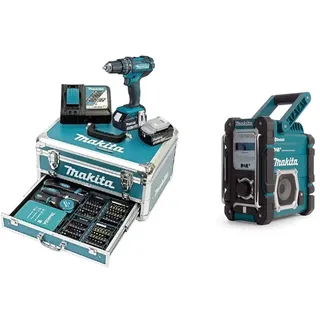 Makita DHP482RFX9 inkl. 2 x 3 Ah + Alukoffer + 96-tlg. Zubehör