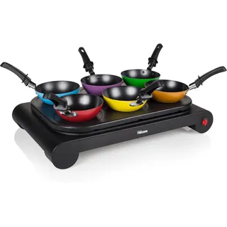 Tristar PartyWok Set Grillpfanne Crepepfanne Schwarz 1000W Haushalt BP-2827