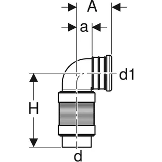 Geberit Pe Anschlussbogen 241521001 DN 90, 90Grad, für WC, ausziehbar