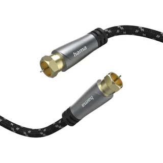 Hama SAT-Anschlusskabel F-Stecker - F-Stecker 1,5 m Schwarz/Grau