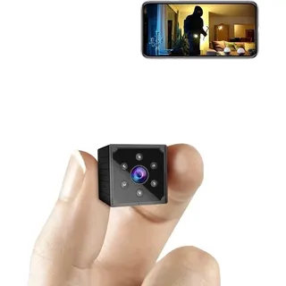 AOBOCAM Mini Kamera, 1080P HD WLAN Überwachungskamera Innen Für Live Übertragung Handy APP, WiFi Camera Nachtsichtkamera mit Bewegungsmelder/Lange Batterielaufzeit/Cloud-Speicherplatz (-1) (-1) (-1)