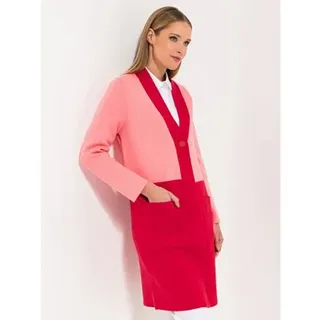 STEFFEN SCHRAUT Strickmantel Lyon aufgesetzte Taschen Kontrastdetail figurumspielend