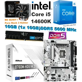Aufrüst Kit Intel Core i5-14600K Asrock B760M-HDVm2 16GB DDR5 5600MHz Win11 komp