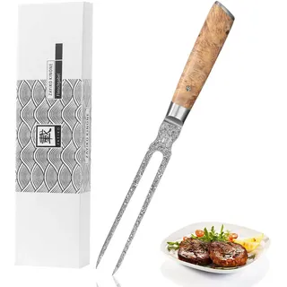 Zayiko Tranchiergabel Birke, Holz, Metall, 32 cm, Klinge I Wurzelholzgriff