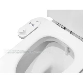 KMINA - Bidet Aufsatz für Toilette Kaltwasser 80 cm, Toilettensitz, WC Dusche, Nicht Elektrisch, Weiß