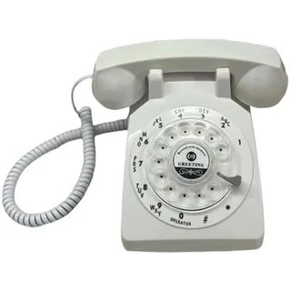 Sharplace Audio-Gästebuch-Telefon, Sprachrekorder-Telefon, klassisches Wählscheiben-Festnetztelefon, Modell mit Aufnahmetelefon für Brautpartys und Hochzeiten, Weiß