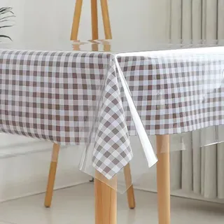 Umllpet Durchsichtige Tischdecke, Tischfolie Transparent, PVC Durchsichtige Tischschutz Tischdecke Folie Abwaschbar für Outdoor Garten Tischfolie, Schutzfolie für Möbel Tischschutz(Clear-100x200cm)