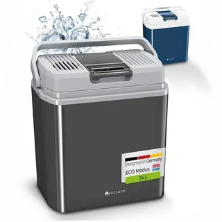 Juskys Kühlbox 24 l, leicht und mobil, mit ECO-Modus, 12 V / 2 Jahre Gewährleistung - mind. 14 Tage Rückgaberecht - Grau