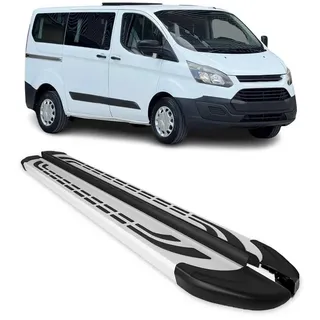 Omac Trittbretter für Ford Transit Custom 2012-2023 L1 Kurzer Alu Silber | Seitenschweller, fahrzeugspezifische Passform