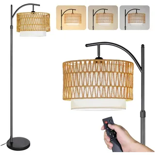 CCLIFE Stehlampe Bogenlampe LED E27 60W Höhenverstellbar 160cm-175cm Beige