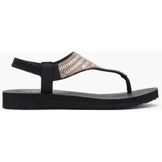 Skechers Zentrance Zehentrenner-Sandale, Farbe Schwarz, Größe 39 - Zehentrenner-Sandale - Damen - Schwarz