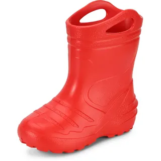 Ladeheid Kinder federleichte Eva Regenstiefel für Mädchen Jungen Thermo Gummistiefel gefüttert KL051 (Rot, 33 Eu)