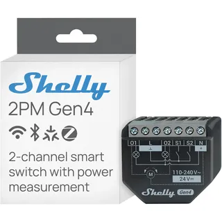 Shelly 2PM Gen4, 2 Kanal, WLAN, Matter, Bluetooth