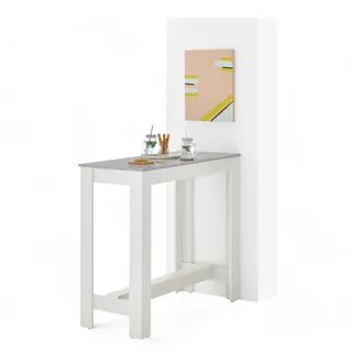 Stella Trading Mid.you Bartisch Modesto, Grau, Weiß, Holzwerkstoff, 50x103x115 cm, Esszimmer, Tische, Stehtische