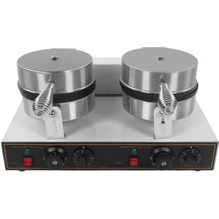 Doppel-Waffeleisen 2400W, Schnelles Aufheizen Antihaftbeschichtung isolierter Griff Kommerzielle Waffelmaschine für leckere Waffeln Waffeleautomat Waffeln Maschine (EU-Stecker 220 V)