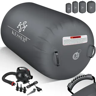 Kesser KESSER® Aufblasbare Air Roll Airtrack, Gymnastik-Rolle inkl. Tragetasche & elektr. Luftpumpe Barrel Gymnastik Tumbling Yoga Gymnastik Rolle Gymnastikmatte, Fitnessrolle