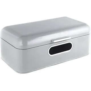 Echtwerk Brotkasten, Retro-Brotbox aus Metall mit Sichtfenster, Platzsparende Aufbewahrungsbox, Brotkorb mit Deckel, Grau, 42 x x cm