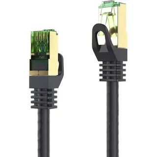 BURI LAN Kabel 10m CAT 7 Netzwerkkabel Rohkabel Ethernet Kabel RJ45 schwarz LAN-Kabel