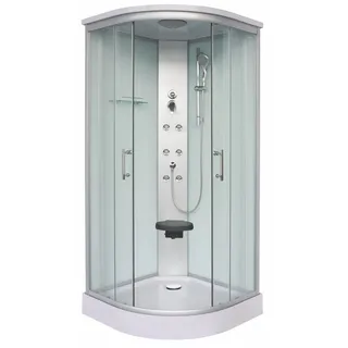 SANOTECHNIK Rumba Komplettdusche mit Schiebetür 90 x 215 cm weiß Sicherheitsglas