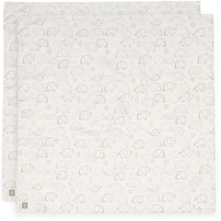 jollein Musselintuch 115x115 cm) 2er-Pack, Elephant Tales