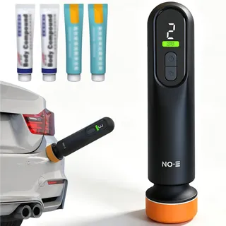 Auto Poliermaschine Set, Mini Car Polisher Kit Akku Polierer mit 2 Polierpads, Wiederaufladbare Kabellose Poliermaschinen Fensterölfilm-Reinigungsmaschine für Autopflege, Kratzerentfernung, Wachsen