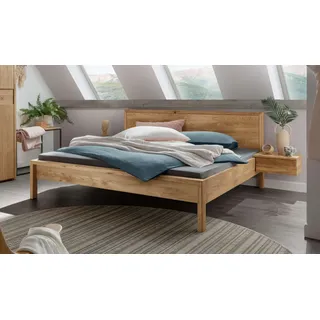 Schlafzimmer-Set HOME AFFAIRE "Huven Schlafzimmer", natur, B:200cm H:90cm T:200cm, Massivholz, Schlafzimmermöbel-Sets, Massivholzbett aus Eiche mit 2 Nachttische, FSC-zertifiziert, stabil