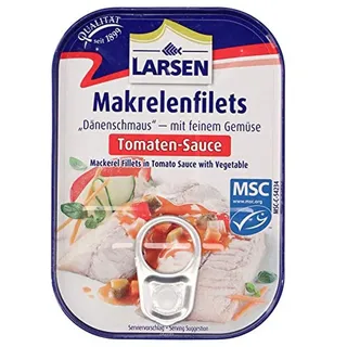 Larsen Makrelenfilets in Tomaten-Sauce Msc, 110 g