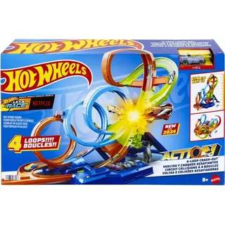 Mattel Hot Wheels Action ''4 Loopings Crash Gefahr