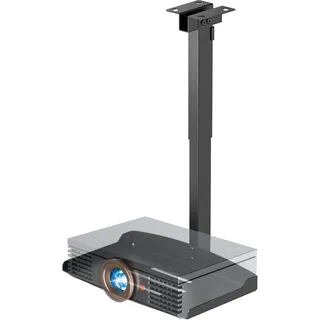 PUTORSEN Beamer Projektor Halterung - Höhenverstellbar Beamer Deckenhalterung oder Wandhalterung Installation ohne Bohrung,Verdeckte Kabelführung,Hält bis zu 10 kg,Schwarz