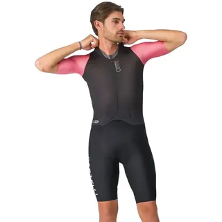 Castelli Saturday Morning Skinsuit Herren Black/Rosa Giro/Smoky Gray