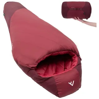 Qeedo Fluffy -5 Daunen Schlafsack Winter (Komfort -5°C) - M (170cm) rot M