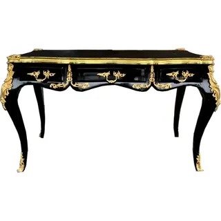 Casa Padrino Luxus Barock Schreibtisch Schwarz / Gold - Sekretär Luxus Möbel