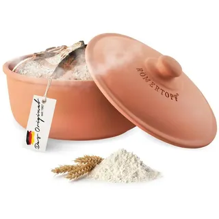 RÖMERTOPF Backform Brot-Backtopf rund, terracotta 2 Liter - MEDI, (Set), antihaft rot