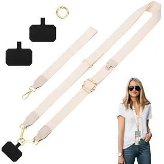 ONEKERUN Universal Handykette zum Umhängen Handyband Abnehmbar Handy Kette mit 2 Patchs Wrist Verstellbar Schlüsselband Breit Schnur Handy Umhängeband Multifunktional Phone Lanyard