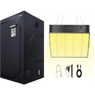 SunStream Growzelt Komplettset, 120x60x150cm Zuchtzelte Kit mit 1000W Dimmbarer Pflanzenlampe Lampe für Komplettes Hydroponics Grow Tent Complete Set