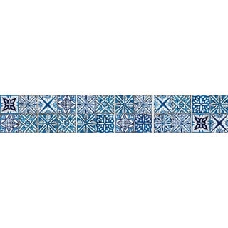 Fliesenaufkleber, dekorativ, selbstklebend, 15 cm x 15 cm, 6 Stück, marokkanischer Stil, kleine blaue Fliesen Solola – Fliesenaufkleber x7