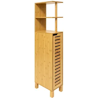 5five simply smart Simply Smart Schmaler Badezimmerschrank 30 x 19 x 120 cm Braun Bambus