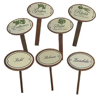 Schild für Gemüse mit Spieß 25 cm oder 30 cm (Text: Zucchini mit 50 cm Erdspieß)