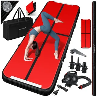 Kesser KESSER® Turnmatte Aufblasbar Airtrack Fitness-Matte Gymnastikmatte inkl. Tragetasche & elektr. Luftpumpe Yogamatte, Tumbling Matten, Trainingsmatte, Turn- & Fitness