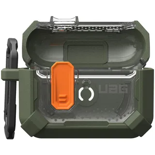 Urban Armor Gear Plasma Ladecase AirPods Pro 3 (2025) Oliv, Transparent, Orange