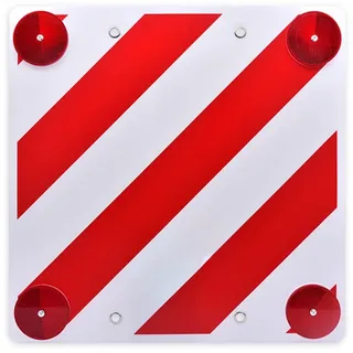 Warntafel aus Kunststoff | Warnschild für Fahrradträger und überstehende Ladung | rot-weiß | 500 x 500 mm | Wohnmobil Wohnwagen