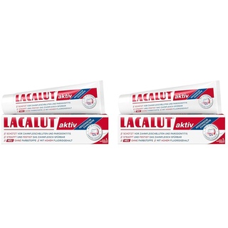 LACALUT AKTIV ZAHNCREME, 100ml Zahnpasta, sofort spürbare Straffung und Festigung des Zahnfleischs, effektive Zahnpflege & Zahnfleischpflege,1 x 100ml (Packung mit 2)