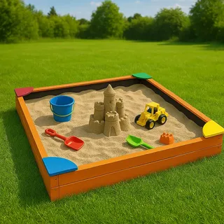 BestLivings Sandkasten mit Abdeckung braun