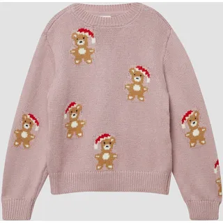s.Oliver Junior Mädchen Strickpullover – pink|mehrfarbig - 104/110
