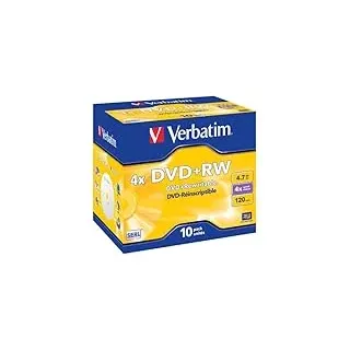 Verbatim DVD+RW 4X 4,7GB Scratch Resistant Surface Jewel Case 10er Pack DVD-Rohlinge