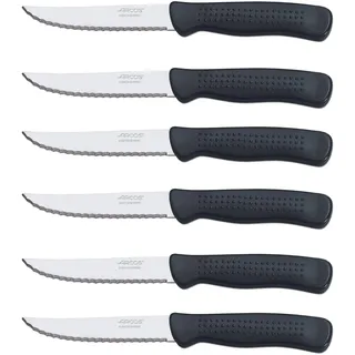 Arcos Tafelmesser - Steakmesser Tafelmesser - Klinge aus rostfreiem Edelstahl NITRUM 110 mm - Griff aus Polypropylen - Farbe schwarz (6)
