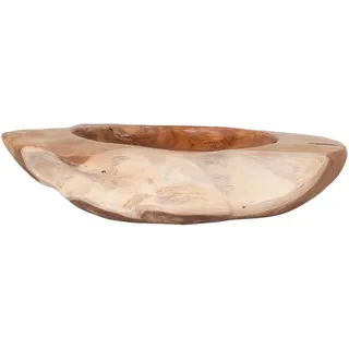 Obstschale Decoration, Teak, Holz, Teakholz, oval, 40x12x40 cm, Real Wood, Essen & Trinken, Geschirr, Schalen & Schüsseln, Obstschalen