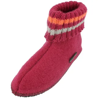 HAFLINGER Hüttenschuh Paul mit Kragen aus reiner Schurwolle (Burgund 60), EU Gr. 43 - 43 EU