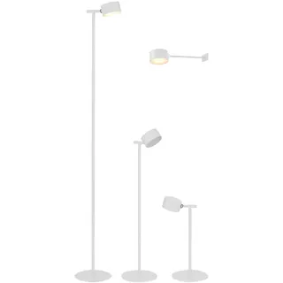 Northpoint LED Akku Stehlampe 3-in-1 Leselampe – Dimmbar Flexibel als Steh- Tisch- & Wandleuchte Warmweißes Licht (3000K) Innen & Außen Höhenverstellbar bis 120 cm (weiß)